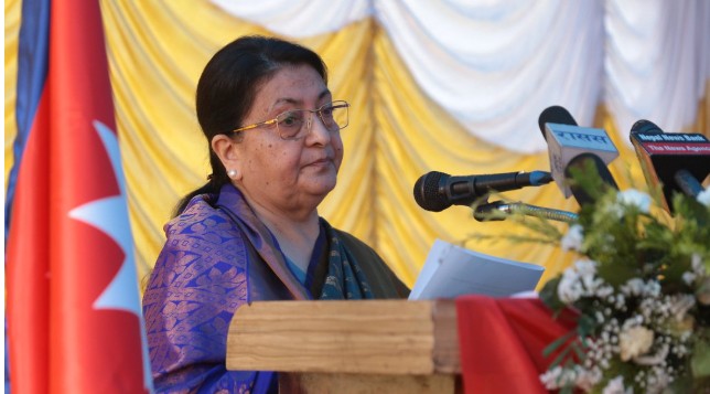 राष्ट्रिय एकता कायम राख्न सबै पक्ष जिम्मेवार बन्नुपर्नेमा पूर्व राष्ट्रपति भण्डारीको जोड