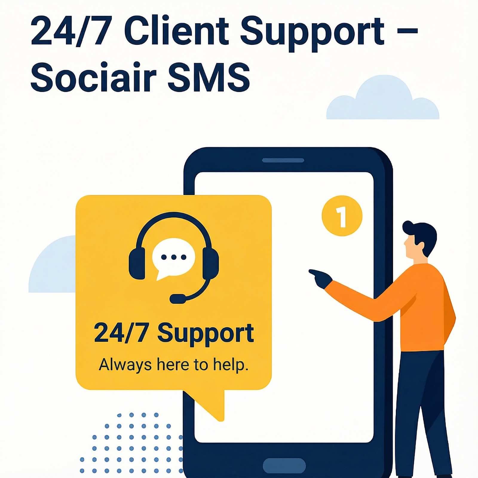 All time Client Support – Sociair SMS
